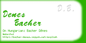 denes bacher business card