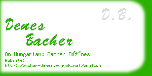 denes bacher business card